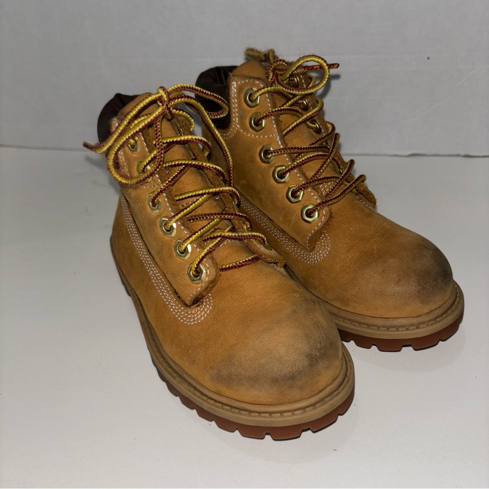 Timberland Tan Nubuck Leather Work Boots Boys Youth Size 10M #12809